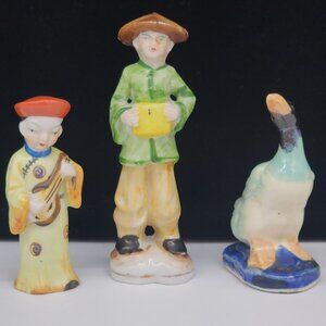 Occupied Japan Figurine Figure Man With Book Man With Citar Duck Vintage
